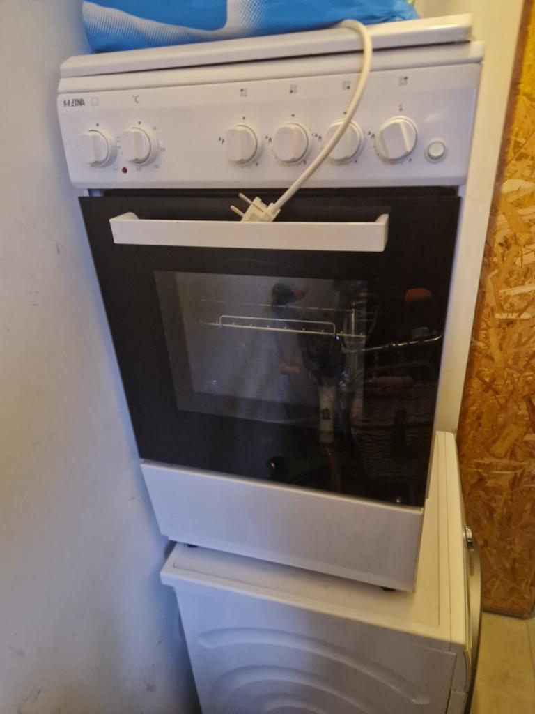 Gas Fornuis met Oven - Wit, Gebruikt, Witgoed en Apparatuur, Fornuizen, Gebruikt, Vrijstaand, Elektrisch, 4 kookzones, 85 tot 90 cm