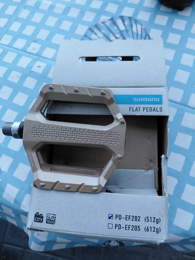 Shimano PD-EF202 Pedalen Goud, Fietsen en Brommers, Fietsonderdelen, Nieuw, Aluminium, Shimano, Ophalen