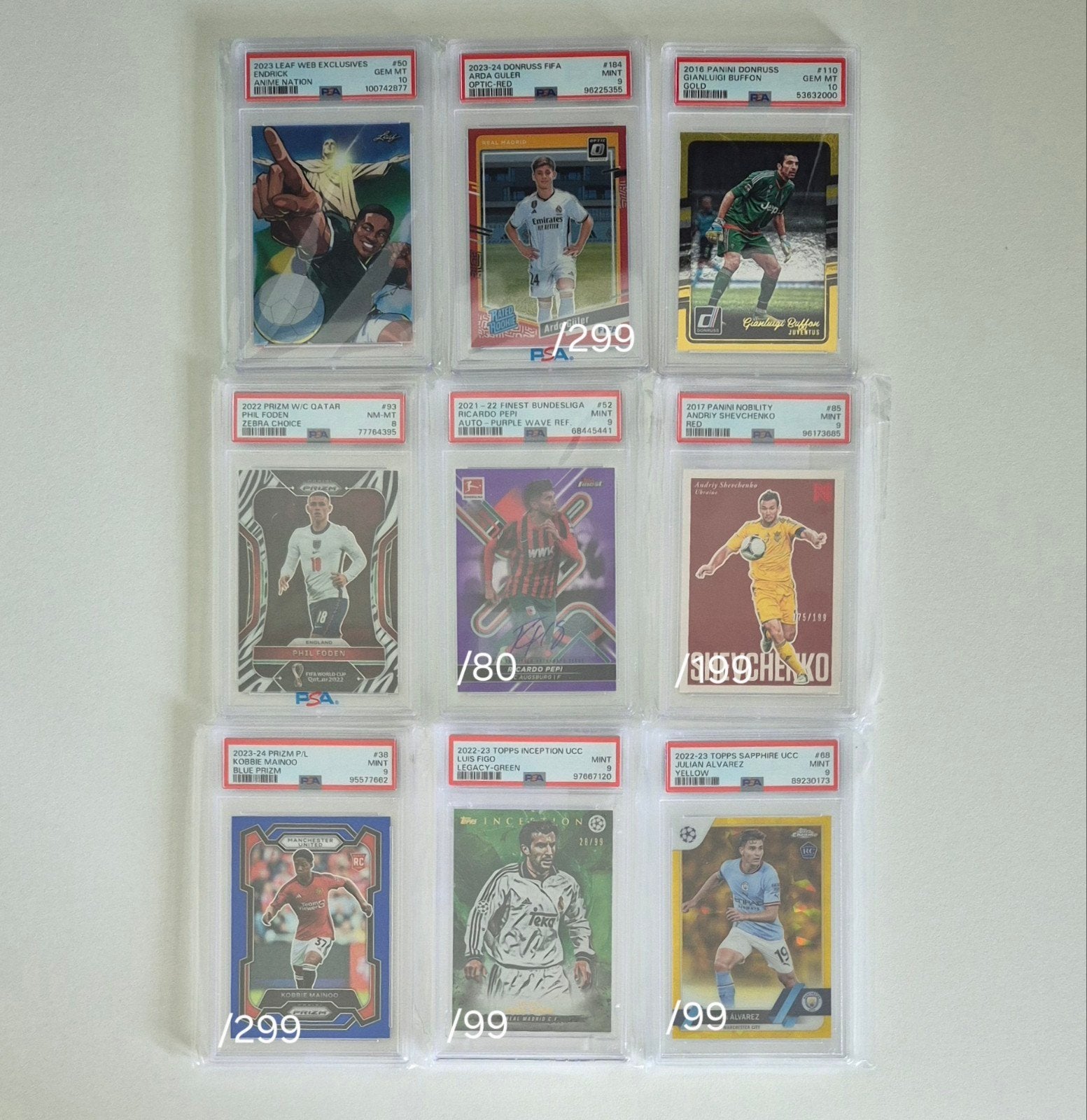 PSA Voetbalkaarten: Mainoo, Figo, Foden, Güler, Endrick & me, Verzenden, Buitenlandse clubs, Poster, Plaatje of Sticker