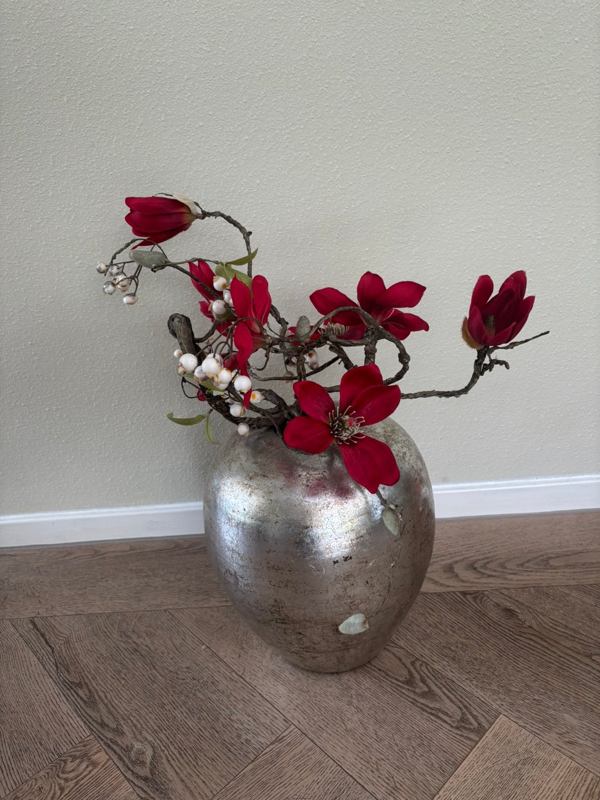 Vaas met kunstbloemen, Huis en Inrichting, Woonaccessoires | Vazen, Ophalen of Verzenden, Zo goed als nieuw