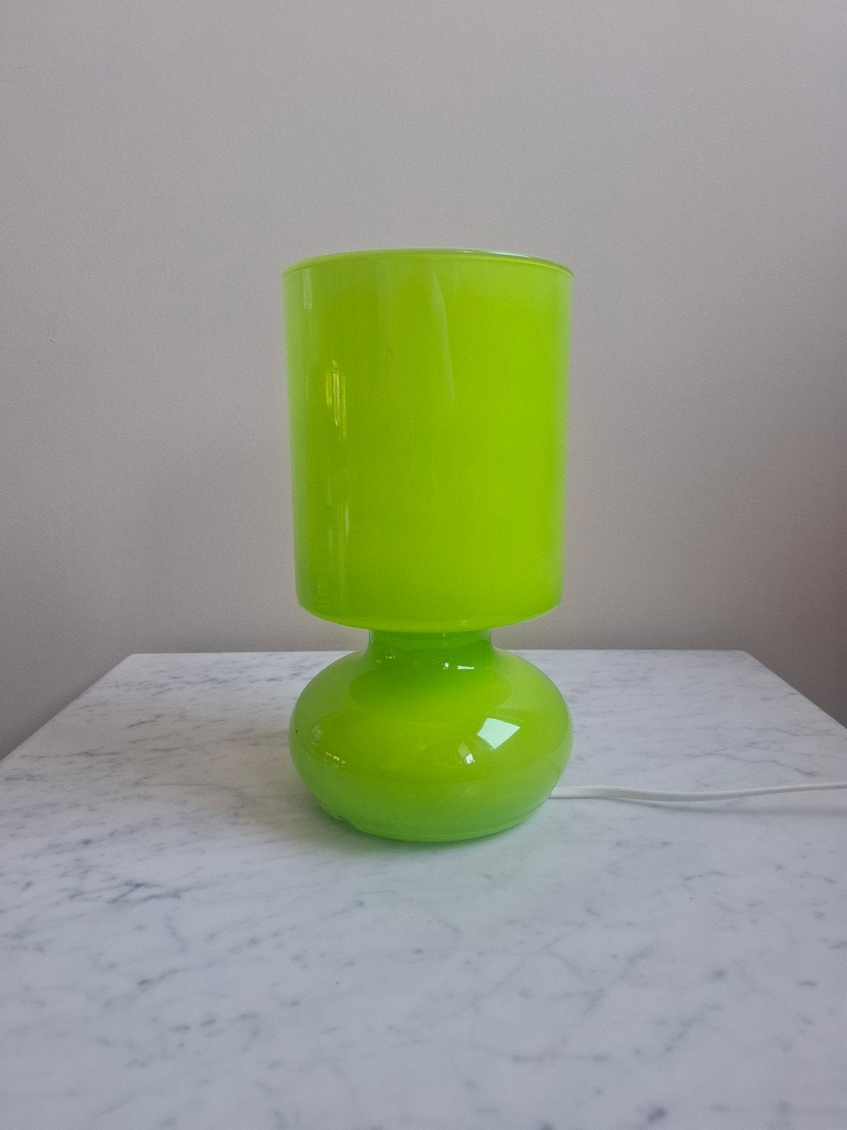 Vintage Ikea Lykta tafellamp glas mushroom, Groen, Ophalen of Verzenden, IKEA