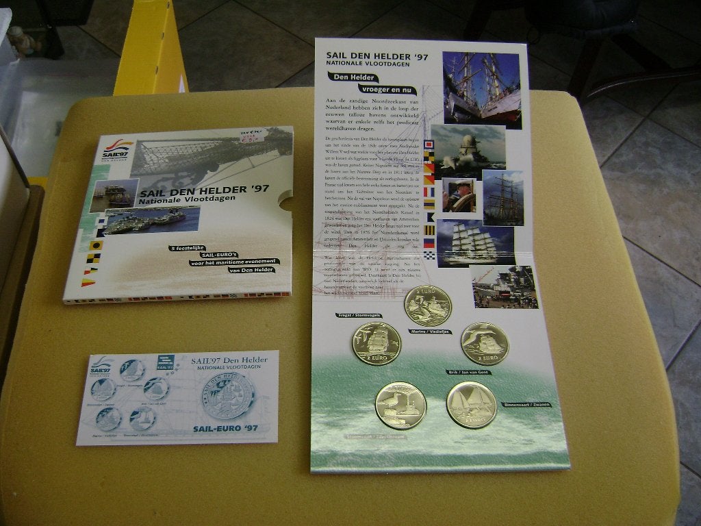 Officiële muntset Sail Den Helder 1997 met 5 2-Euromunten, Ophalen of Verzenden, Koningin Beatrix, Overige waardes, Setje