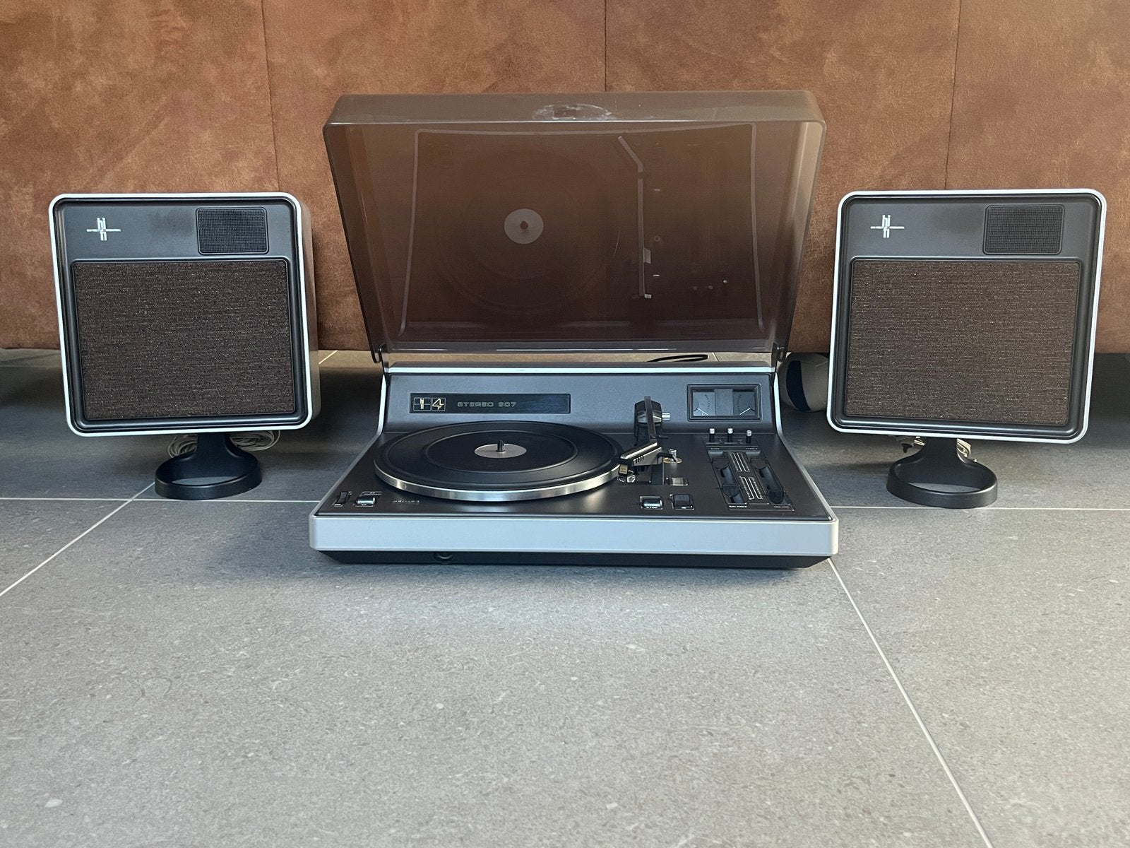 Te koop: vintage Philips 907 platenspeler met GP412 element, Ophalen, Gebruikt, Platenspeler, Philips