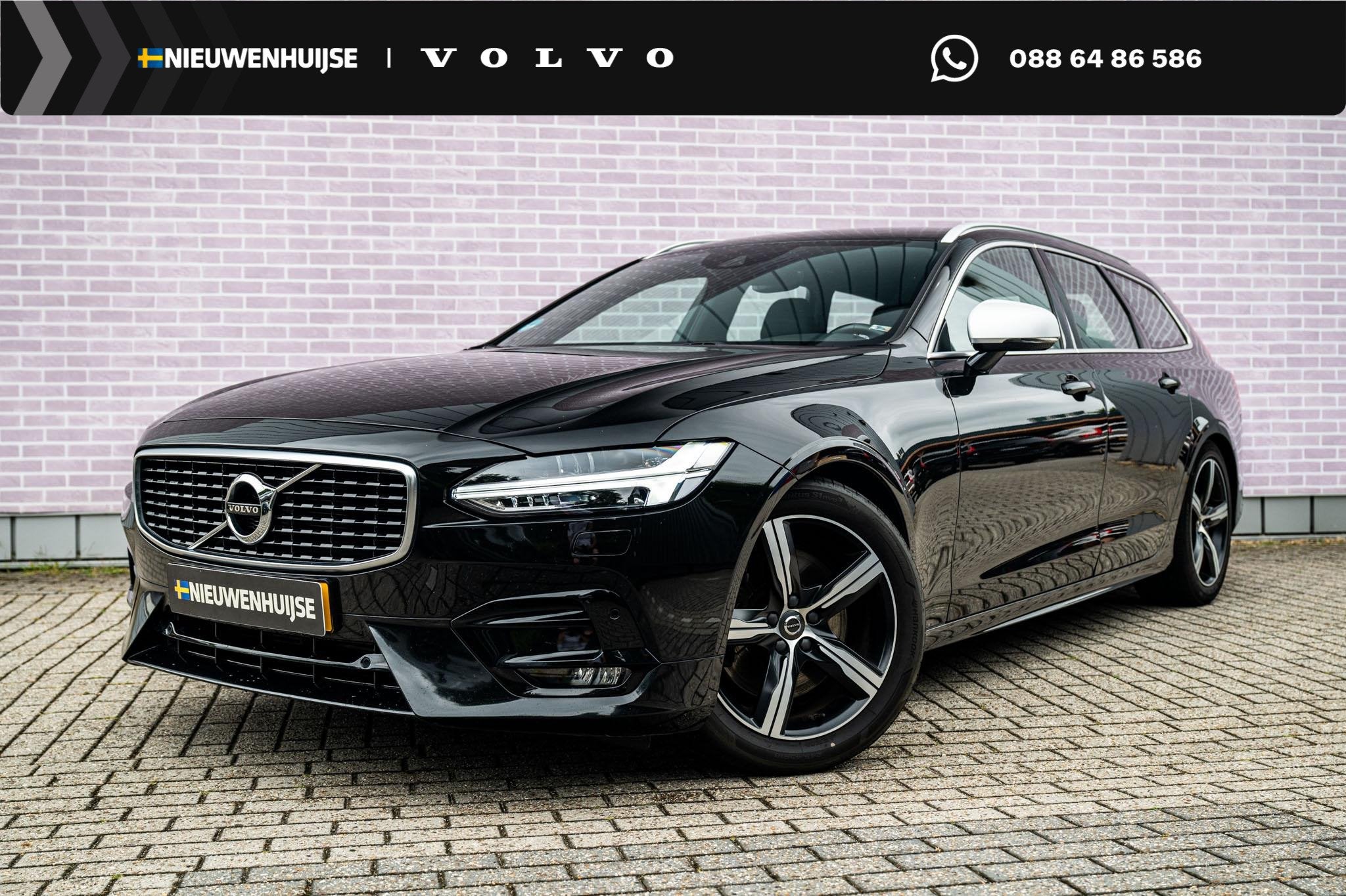 Volvo V90 2.0 T4 R-Design | Achteruitrijcamera | Parkeersens, Auto's, Euro 6, Geïmporteerd, 750 kg, 5 stoelen