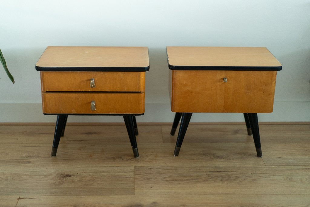 Vintage Nachtkastjes / Bijzettafels (Set van 2), Ophalen, Huis en Inrichting