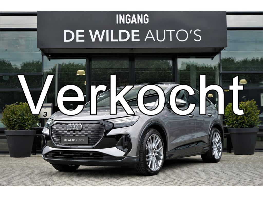 Audi Q4 Sportback e-tron 40 S-line RS-seats Pano Camera Keyl, Automaat, Achterwielaandrijving, Gebruikt, Zwart