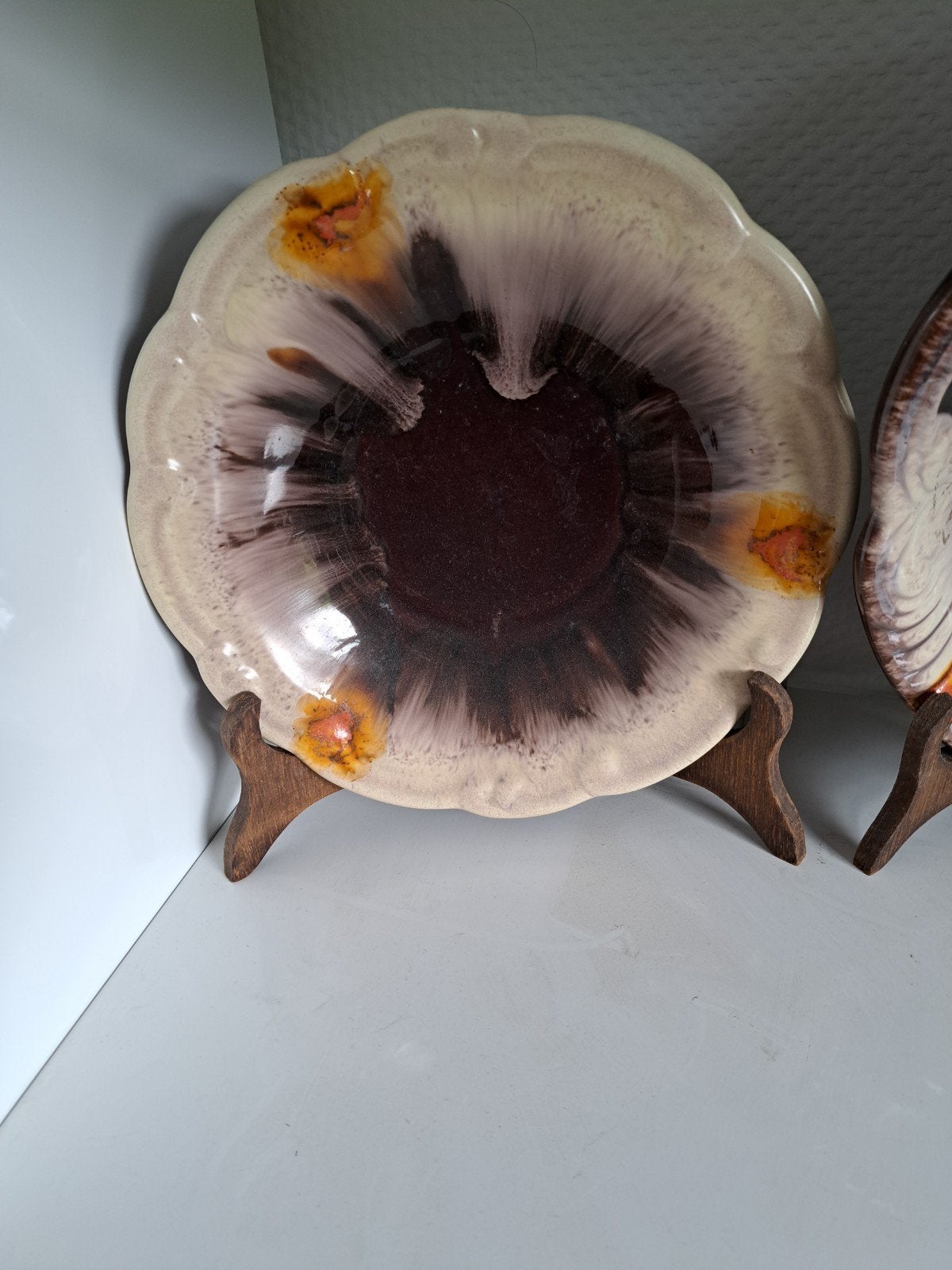bord en schaal in de kleur van nu west germany, Antiek en Kunst, Antiek | Schalen, Ophalen of Verzenden