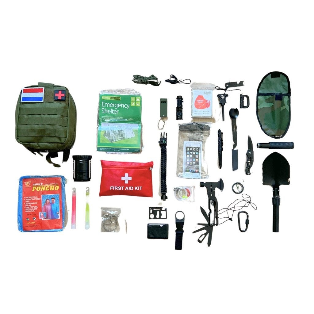 Survivalpakket noodpakket prepper basispakket groen, Caravans en Kamperen, Sports and Outdoors, Info@sportsandoutdoors.eu, Nieuw