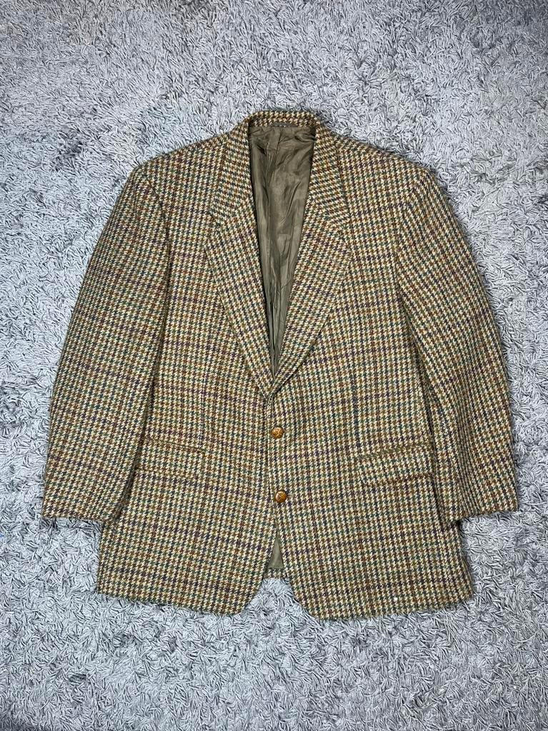 Vintage Harris Tweed Jas Jaren '80 - Schade Zichtbaar, Ophalen of Verzenden, Gedragen, Overige maten, Bruin