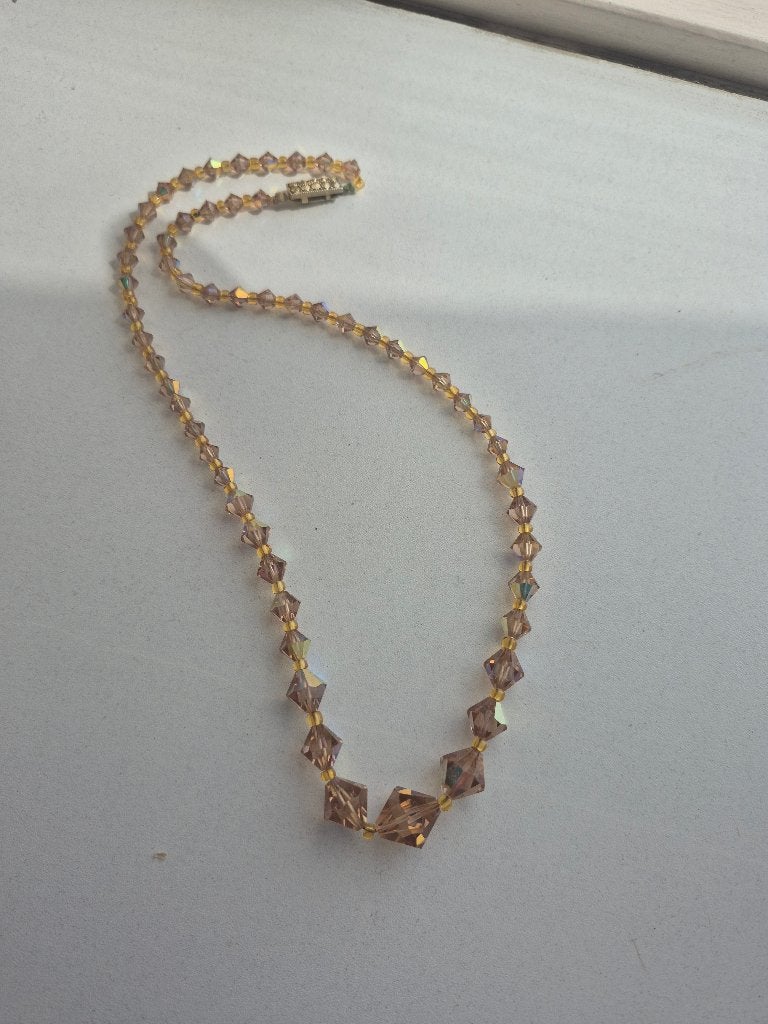 Vintage Aurora Borealis Kristallen Ketting – Jaren 50 (55 cm, Sieraden, Tassen en Uiterlijk, Ophalen of Verzenden, Overige materialen