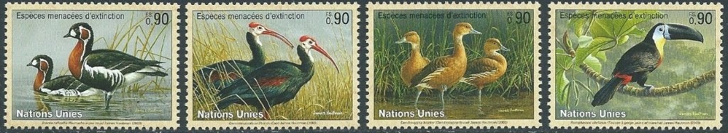 Vogels - VN Geneve - Mi 466/469 - Postfris, Ophalen of Verzenden, Postfris, Dier of Natuur