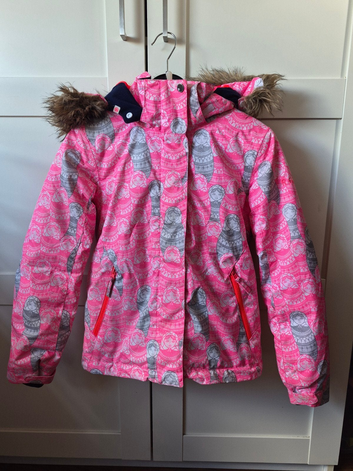 Roxy meisjes ski-jas met Matroesjka print maat 152, Gebruikt, Meisje, Ophalen of Verzenden, Roxy