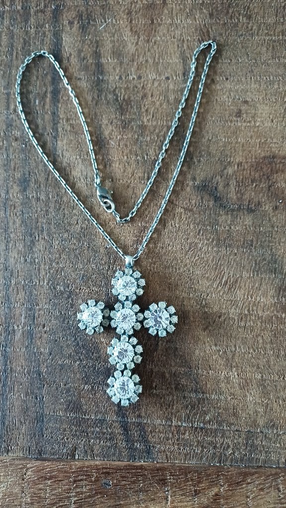 Yuta Pasch zilveren kruis, 2-zijdig, aan zilveren ketting, Met hanger, Ophalen of Verzenden, Zo goed als nieuw, Zilver