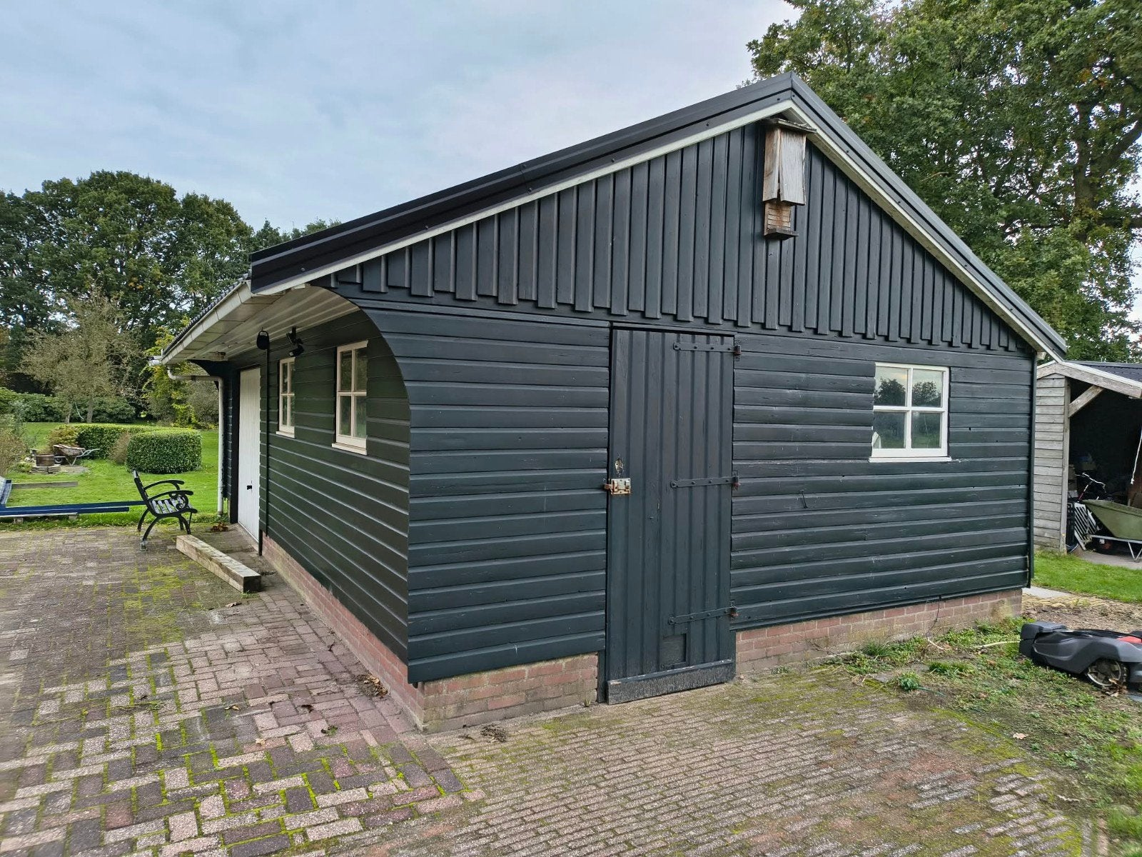 Houten garage, 8*5m, Tuin en Terras, Ophalen, Gebruikt, 3 ramen of meer, Schuur