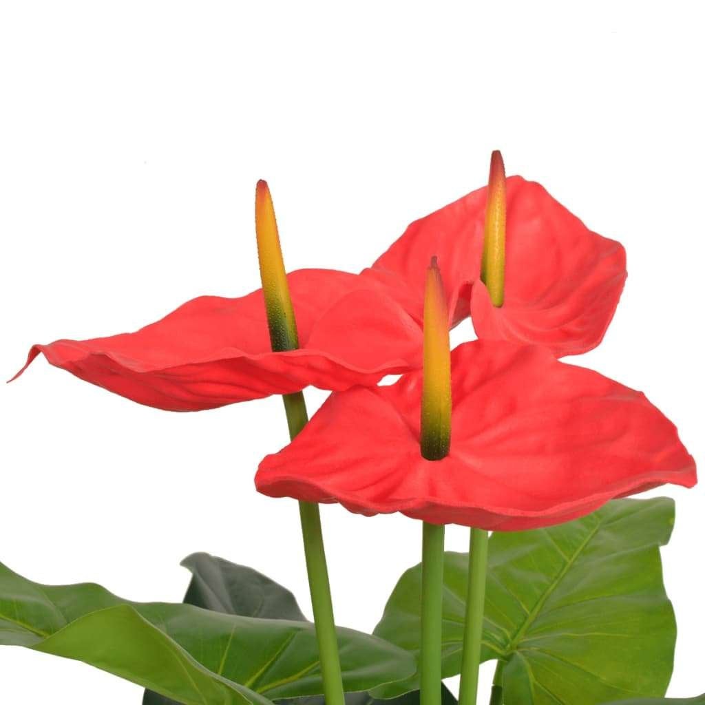 Kunstplant anthurium kamerplant 90 cm rood GRATIS BEZORGD!, Binnen, Verzenden, Onderhoudsvrij, Kunstplant