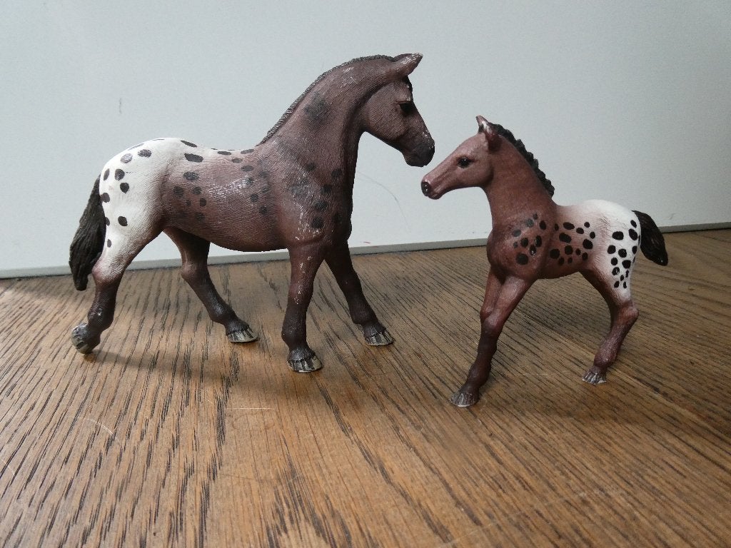 Schleich Horse Club- Appaloosa Merrie 13861 en veulen 13862, Ophalen of Verzenden, Gebruikt