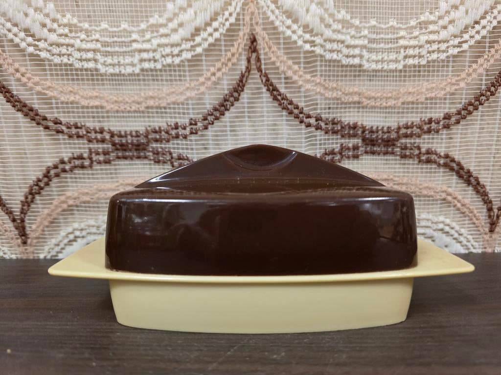 Vintage SENO botervloot bruin beige, Bruin, ., Ophalen of Verzenden, Bus of Trommel