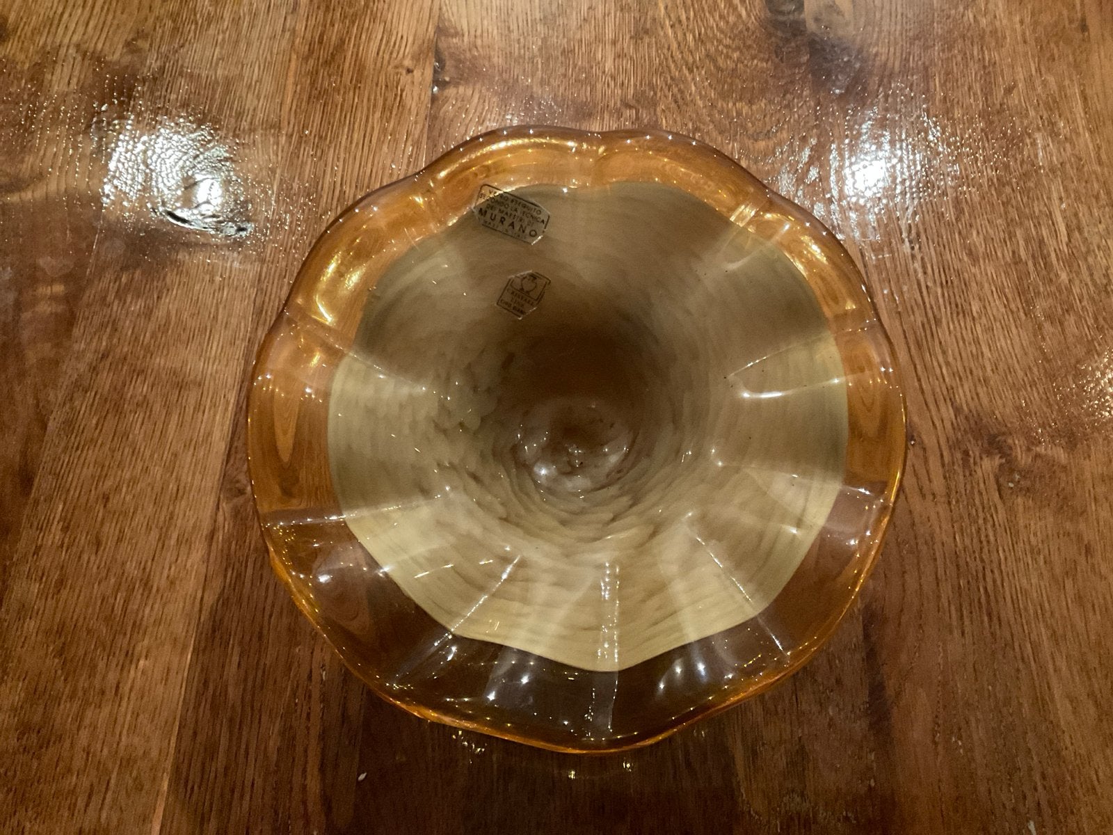 Vintage Murano Glas BonBon schaaltje - Amberkleurig, Verzenden