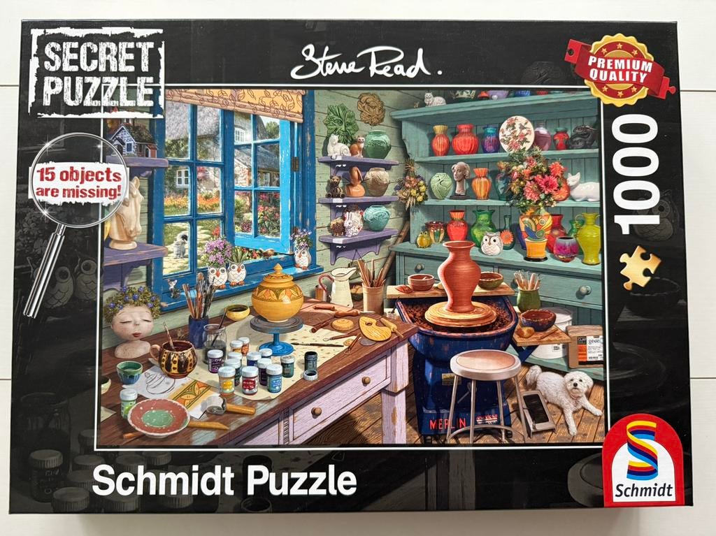 Schmidt secret puzzel Kunstatelier Steve Read, Ophalen, 500 t/m 1500 stukjes, Zo goed als nieuw, Legpuzzel