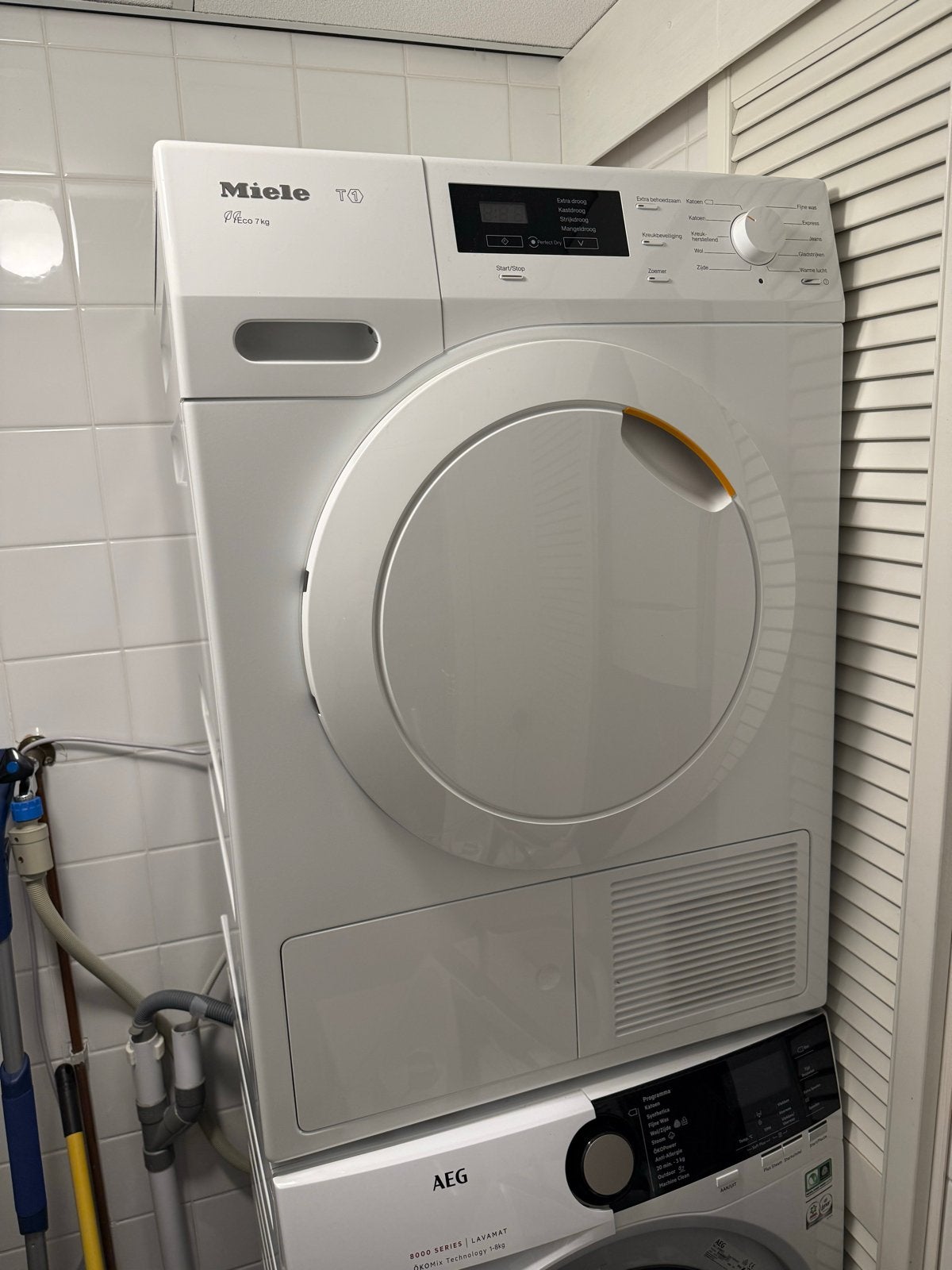 Miele T1 Active Eco Warmtepompdroger 7kg, Ophalen, 6 tot 8 kg, Gebruikt, Voorlader