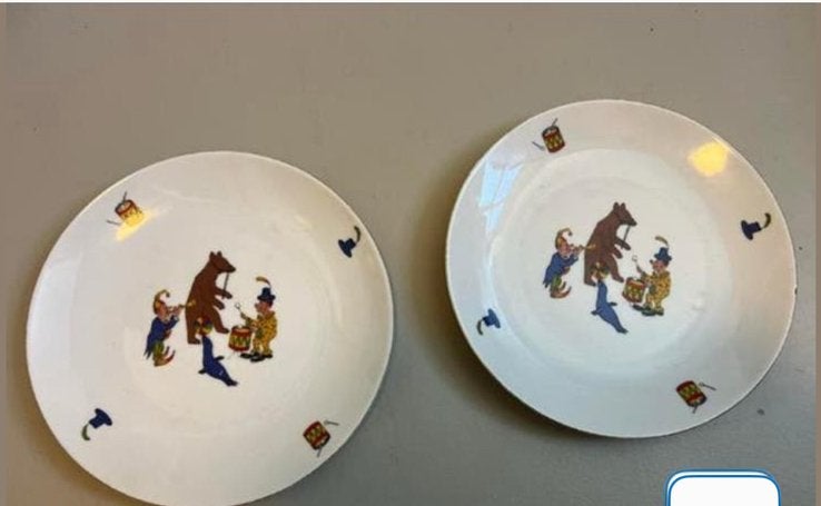2 porceleine kinderbordjes, Ophalen of Verzenden, Zo goed als nieuw, Overige stijlen