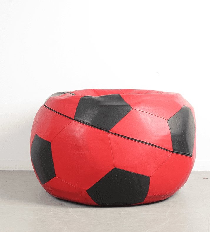 Leolux Zitbal Rood/Zwart Leer, Niet ingevuld, Zo goed als nieuw, Niet ingevuld, Niet ingevuld