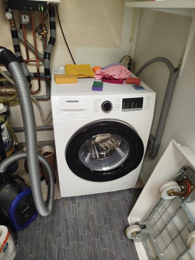 Samsung Wasmachine inclusief lekbak, Witgoed en Apparatuur, Ophalen, Wolwasprogramma, Zo goed als nieuw, Voorlader
