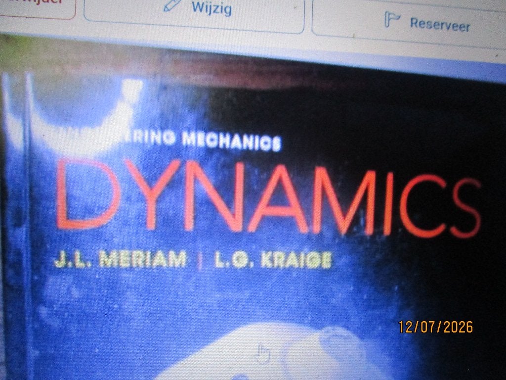 Engineering Mechanics Dynamics J. L. Meriam 9781118083451 #, Ophalen, Beta, Zo goed als nieuw, WO