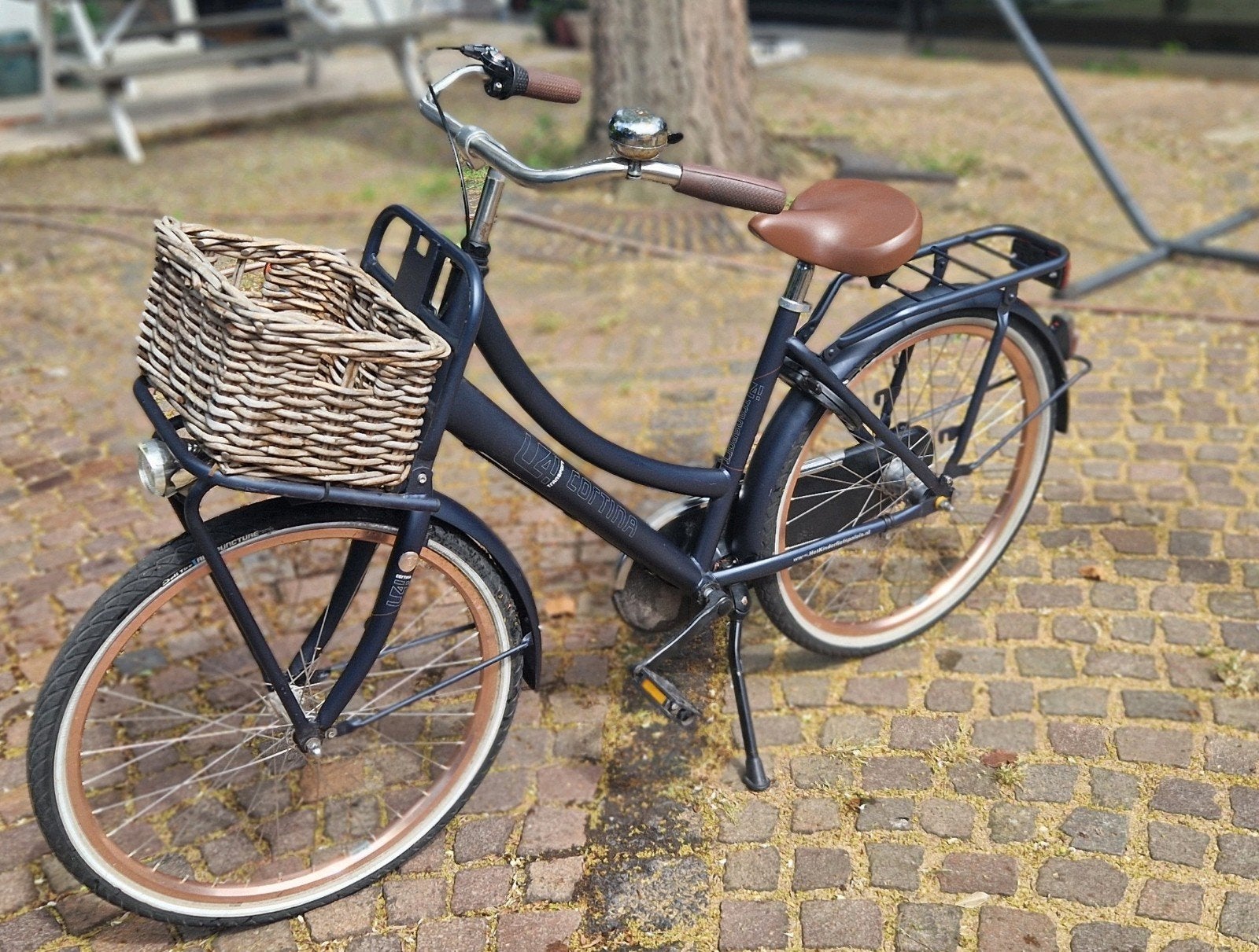Cortina u4, meisjes fiets, mandje, 3 versnellingen, 24inch, Terugtraprem, Gebruikt, Versnellingen, Minder dan 47 cm