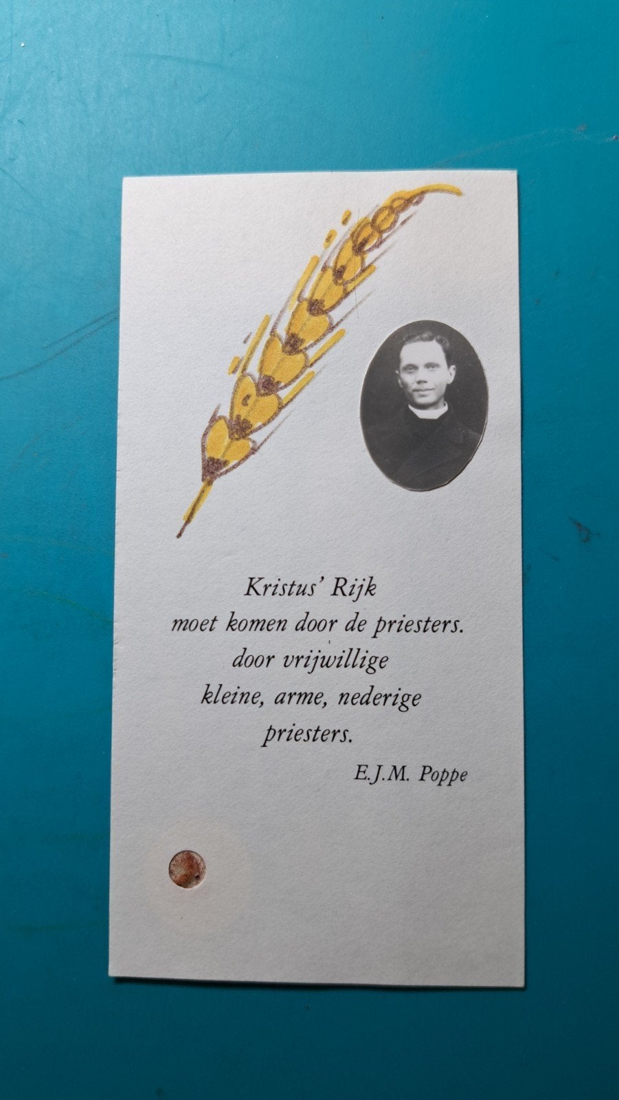 priester Edward EJM POPPE, Temse 1890, Moerzeke 1924, Verzenden, Bidprentje