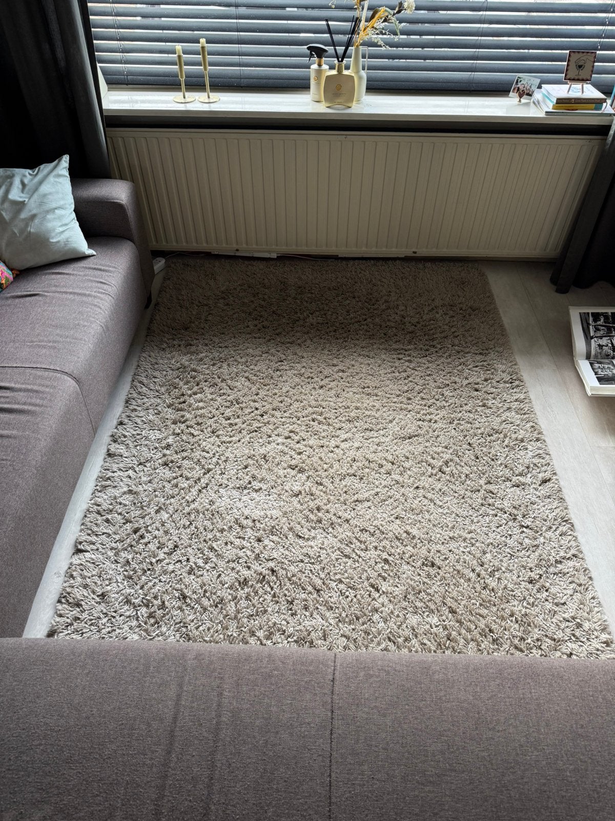 GRATIS OPHALEN - tapijt beige/licht grijs 160 x 230 cm, Ophalen, Gebruikt, Beige, 150 tot 200 cm