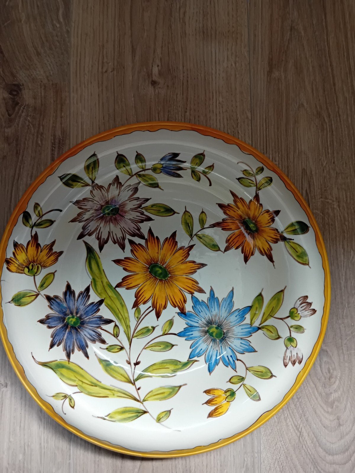 gouda plateel flora schaal 34 cm, Ophalen of Verzenden