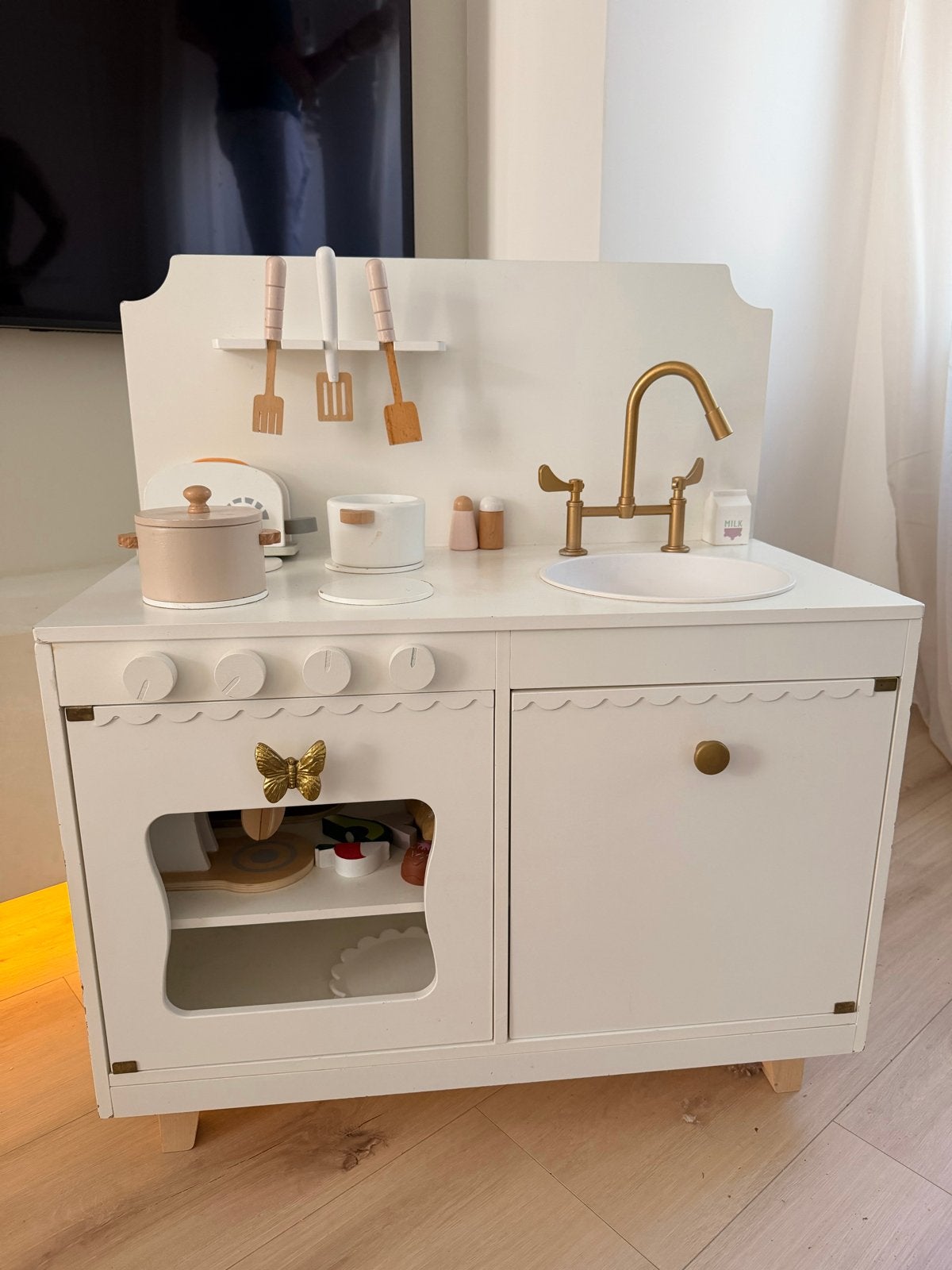Houten speelkeuken met accessoires, Ophalen, Gebruikt, Hout, Speelkeuken