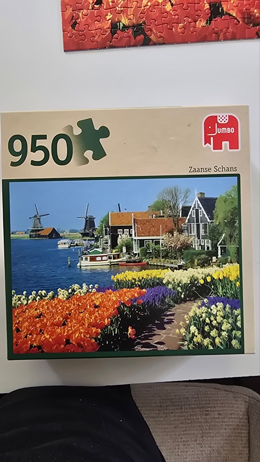 Jumbo Legpuzzel 950 stukjes - Zaanse Schans Tulpen, Ophalen of Verzenden, 500 t/m 1500 stukjes, Zo goed als nieuw, Legpuzzel