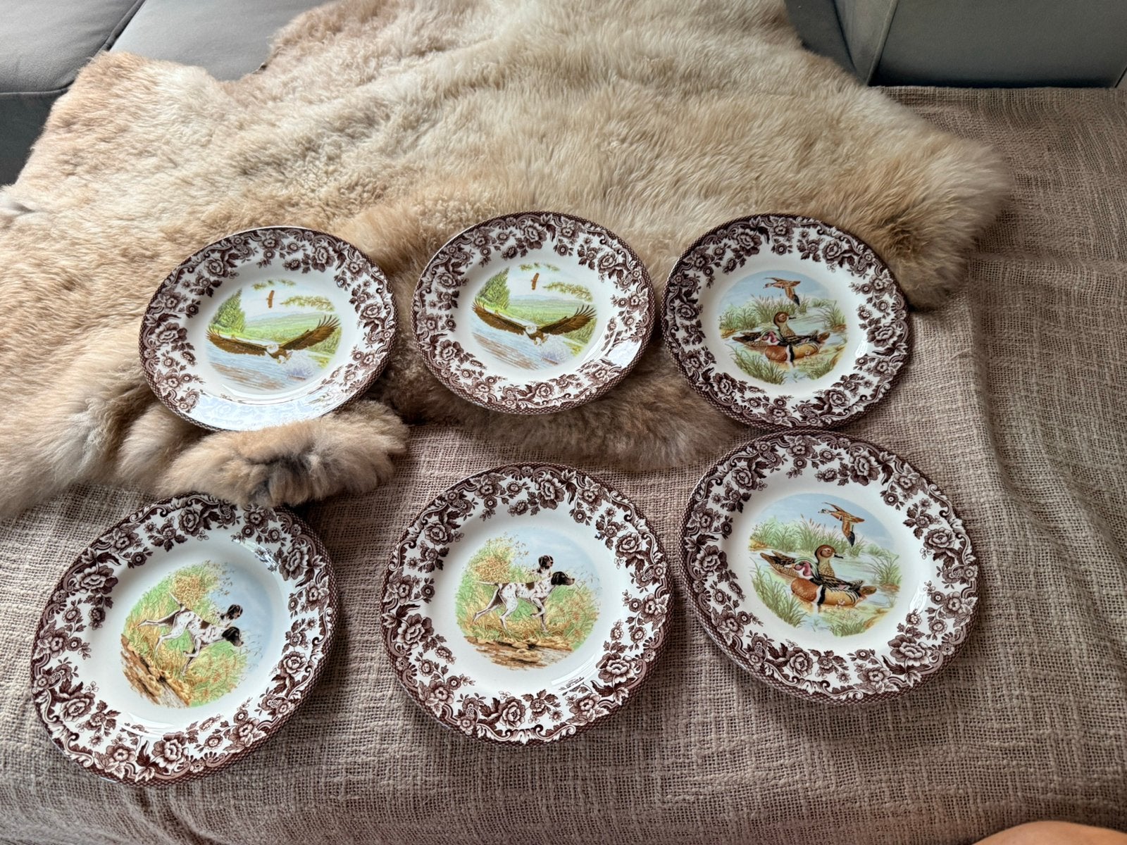 Spode Woodland 6x ontbijt bordjes 20 cm nieuw, Ophalen, Nieuw, Porselein, Bord of Schaal