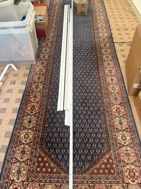 J-rail met ophang kabels en haakjes ophangen schilderijen, Ophalen, Gebruikt, Overige typen, Minder dan 250 cm