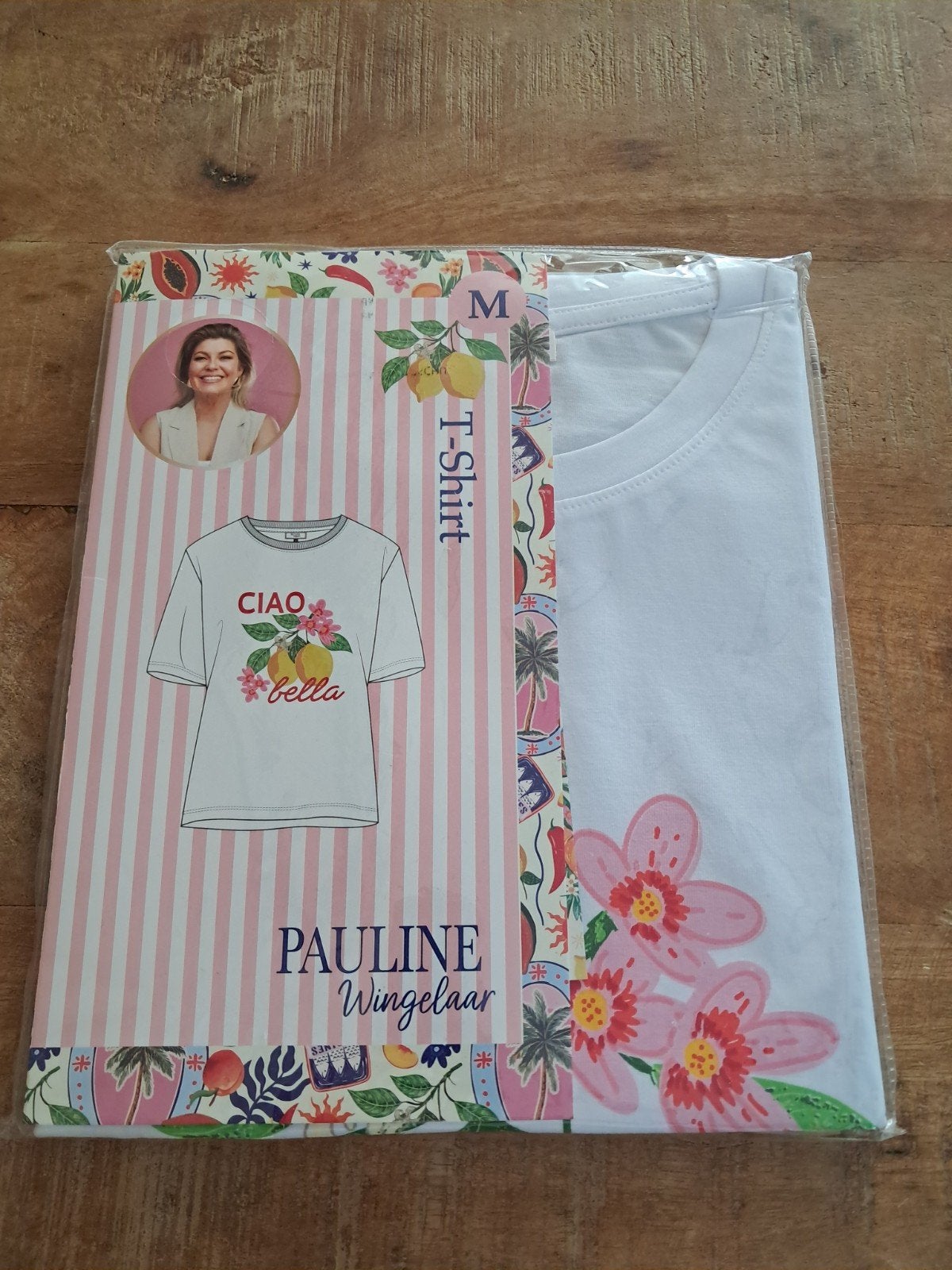 Nieuw shirt Ciao Bella, Pauline Wingelaar maat: M, Wit, Nieuw, Korte mouw, Pauline Wingelaar