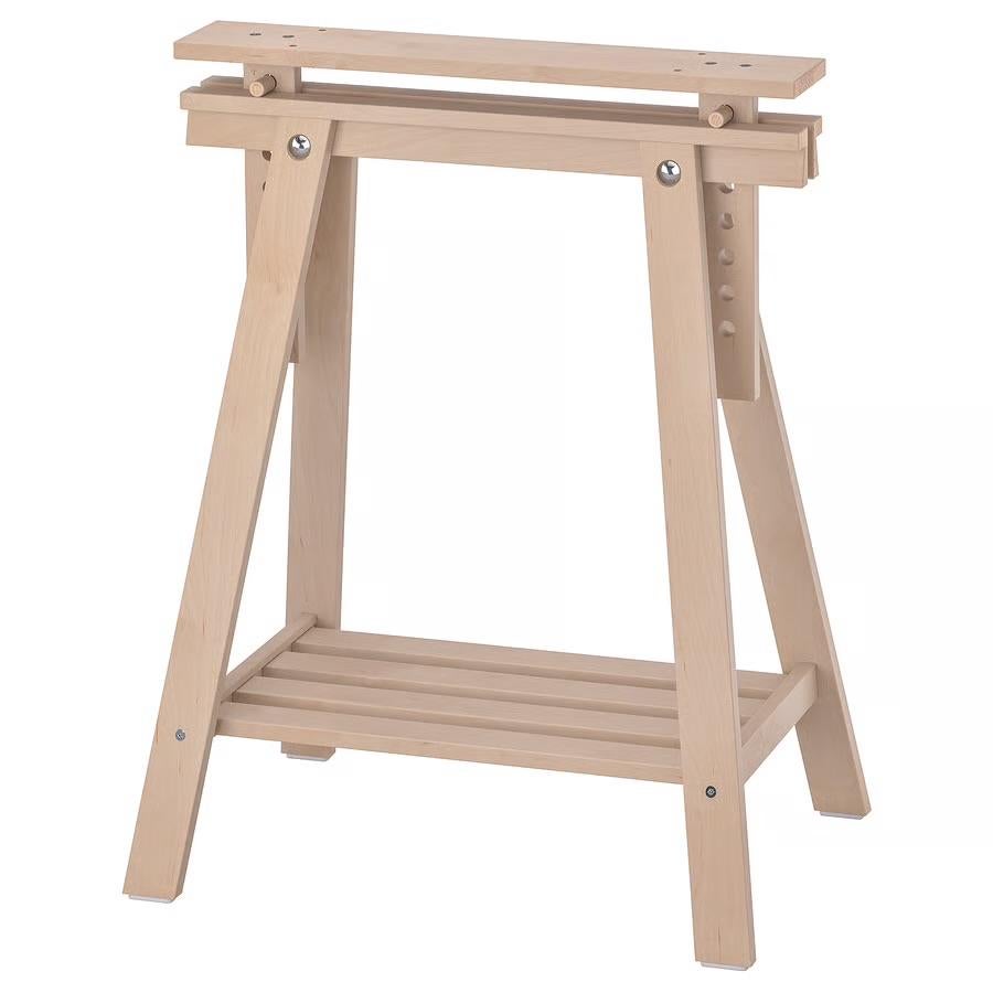 2x IKEA Mittback Schraag Berken - Verstelbaar & Stevig, 50 tot 100 cm, Zo goed als nieuw, Rechthoekig, Overige houtsoorten