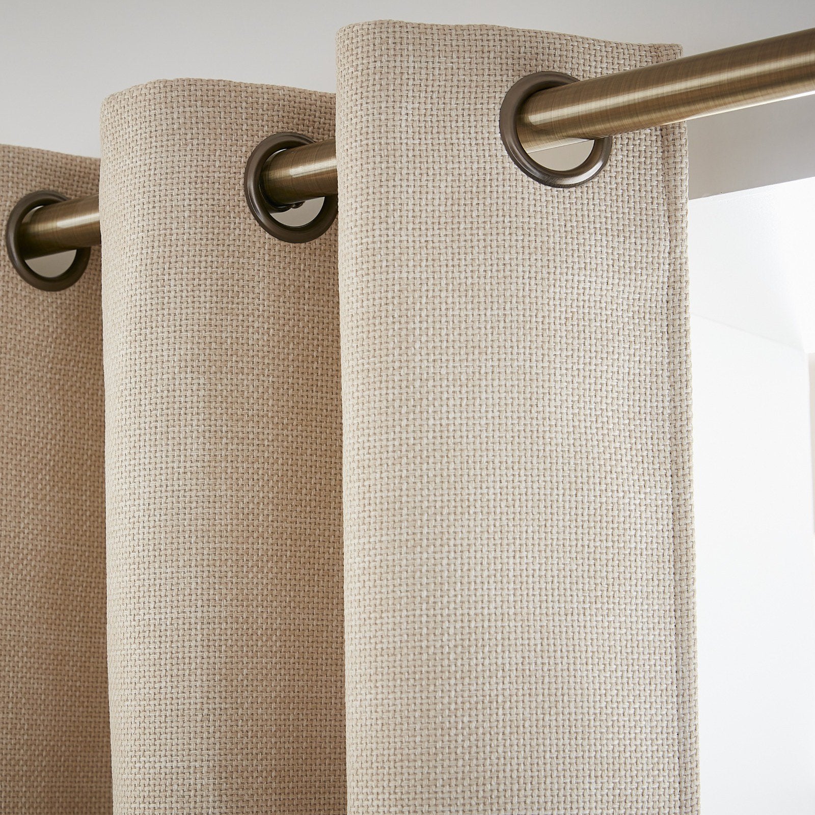 3x Verduisterende Gordijnen - Beige-Grijs - 140x240 cm, Ophalen, Gebruikt, 100 tot 150 cm, 200 cm of meer