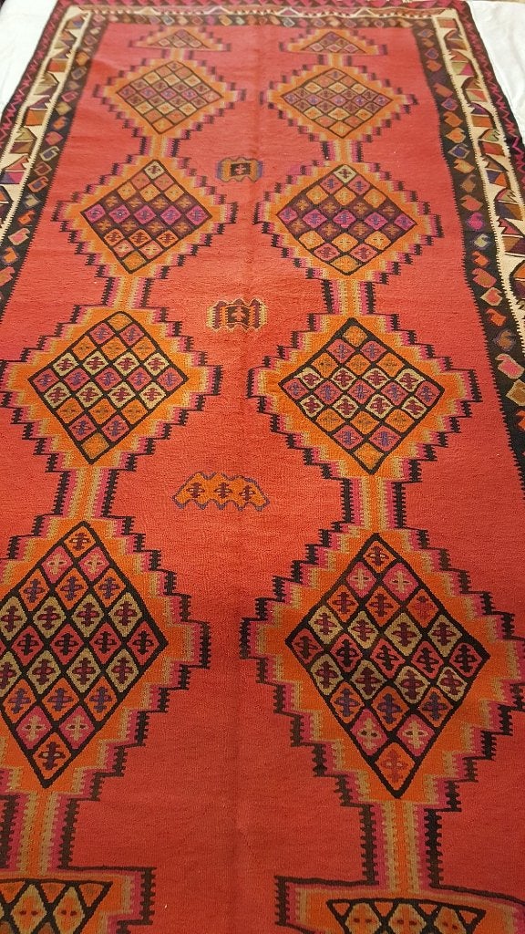 Quba Kelim kleed 438 x 198/Perzische tapijten/Loper/Oosterse, Www.simatapijten.nl, 150 tot 200 cm, Ophalen of Verzenden, Info@simatapijten.nl