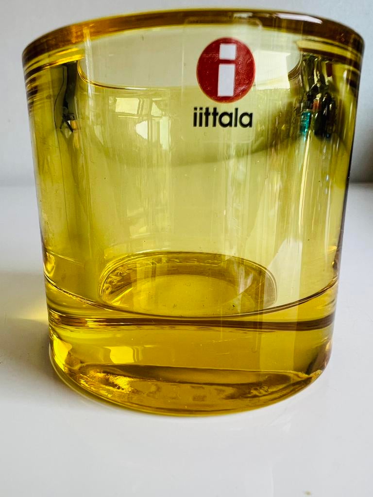 Iittala KIVI Marimekko Waxinelichthouder~Geel Yellow 2012, Huis en Inrichting, Overige materialen, Ophalen of Verzenden, Zo goed als nieuw