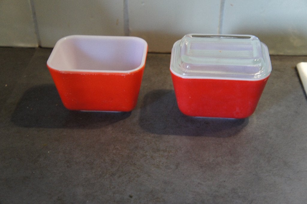 Pyrex vintage retro jaren 60 glazen bakjes kommetjes, Gebruikt, Ophalen of Verzenden, Glas, Kom(men)