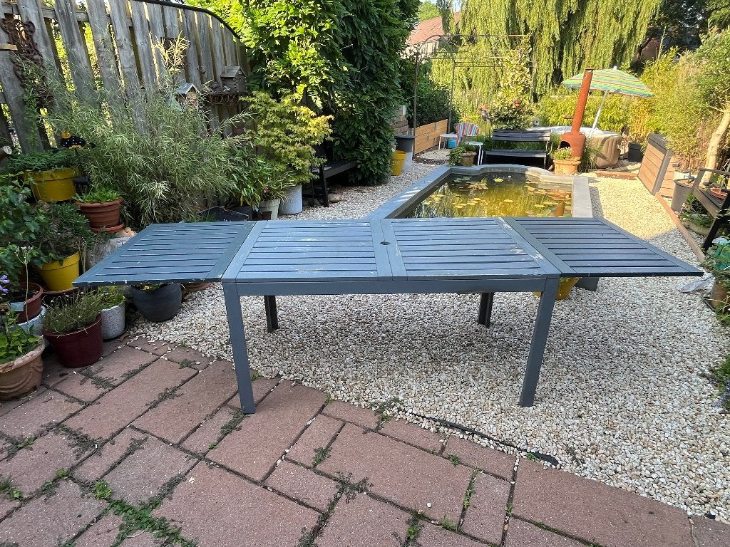 Tuintafel Ikea Applaro - uitklapbaar 140/260 cm - Opknapper, Tuin en Terras, Tuintafels, Ophalen, Gebruikt, Rechthoekig, Hout