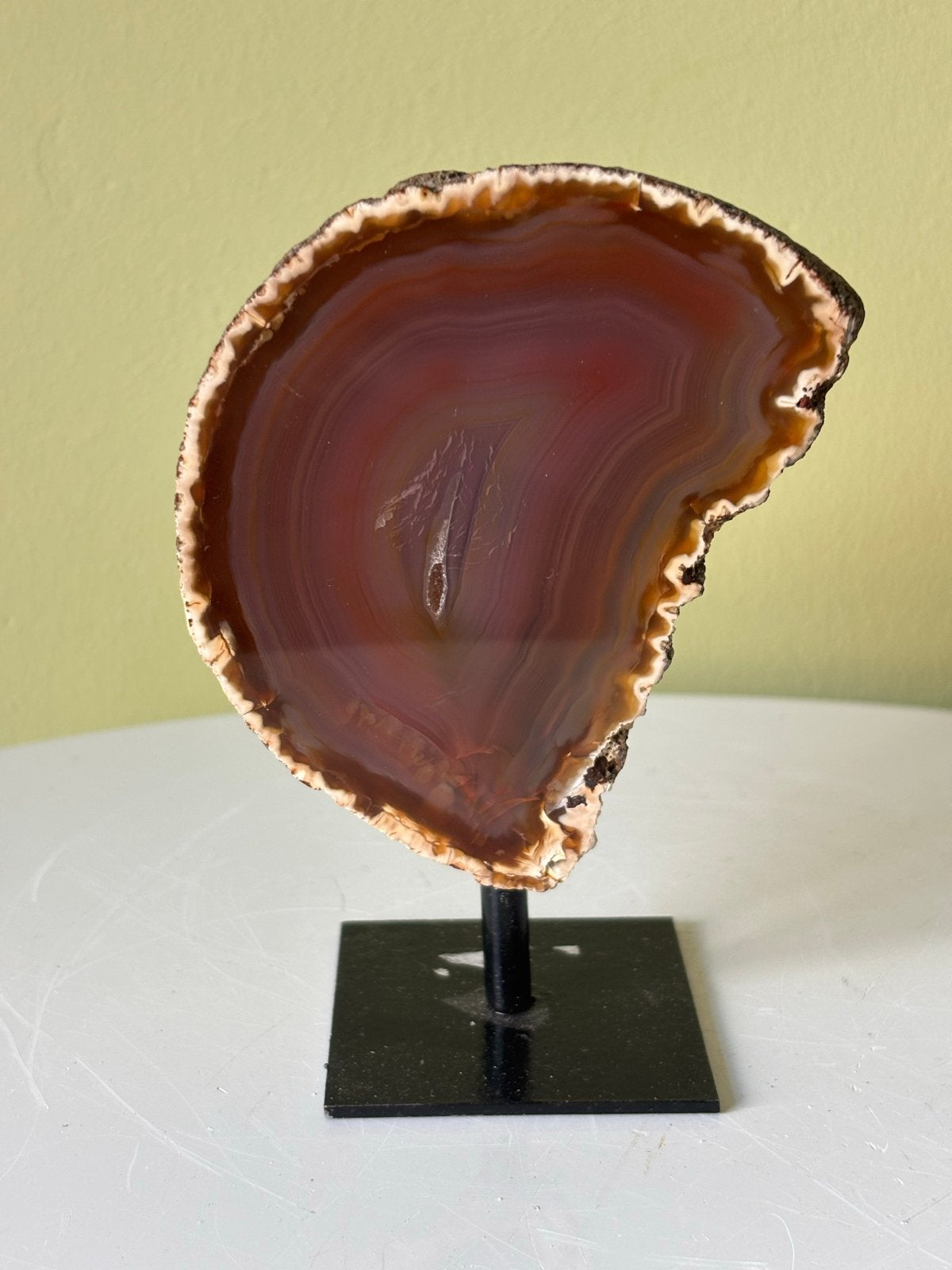 Prachtige Agaat Schijf op Standaard - Uniek Decoratiestuk, Schijmelstraat, Vanbeeksaar4@gmail.com, Nieuw, Ophalen of Verzenden