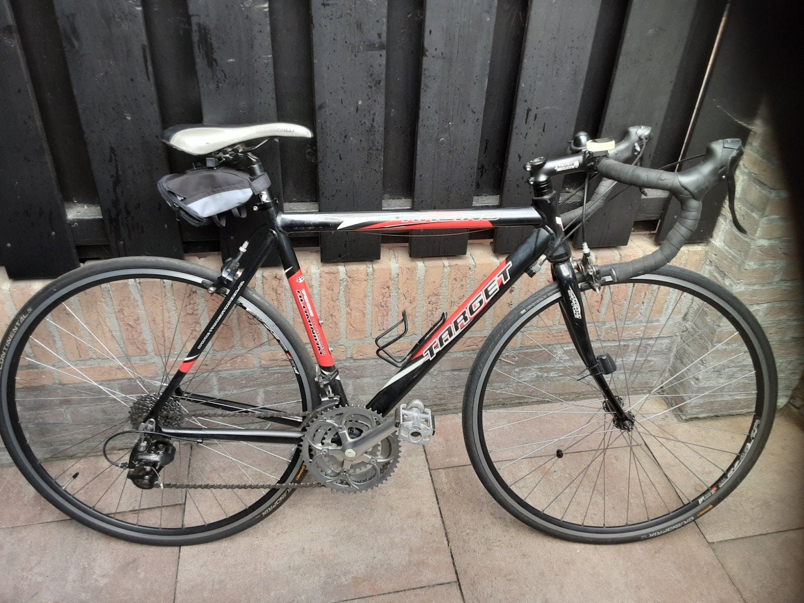 Target racefiets - Zwart/Rood,  frame 55 cm, Fietsen en Brommers, Fietsen | Racefietsen, Gebruikt, Aluminium, 53 tot 57 cm, Ophalen