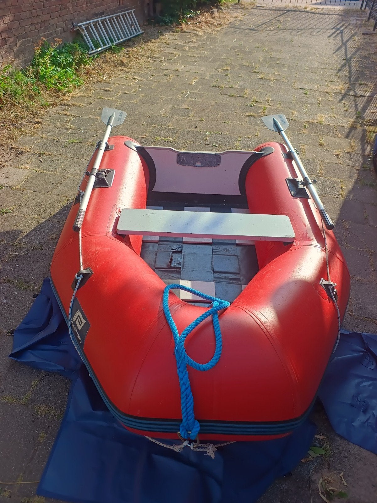 Plastiek Zodiac - rubberboot met peddels en pomp, Ophalen of Verzenden, Gebruikt