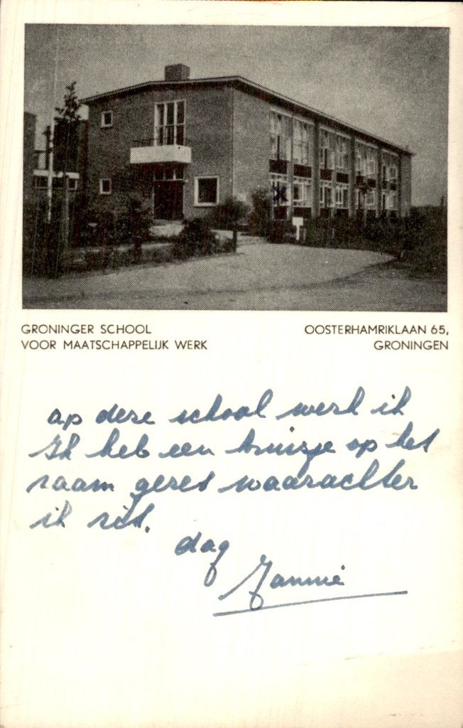 Groningen - Groninger School - Oosterhamriklaan 65, Ophalen of Verzenden, 1940 tot 1960, Gelopen, Groningen