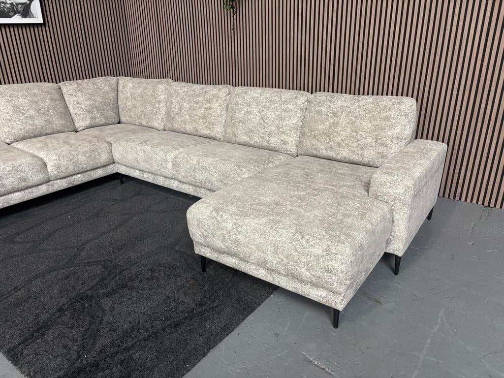 GRATIS LEVERING U-Bank Grijs 340x210x155 GEREINIGD, Huis en Inrichting, Banken | Bankstellen, Hoekbank, 300 cm of meer, Ophalen of Verzenden