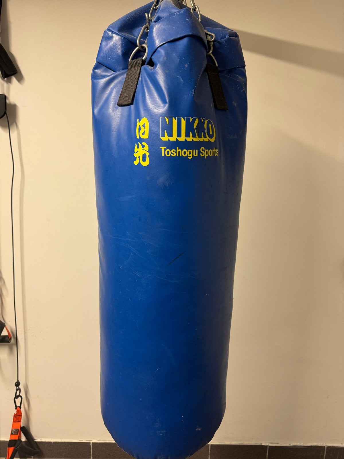 Nikko Bokszak 100cm met muurbeugel - Blauw, Sport en Fitness, Ophalen, Gebruikt, Bokszak