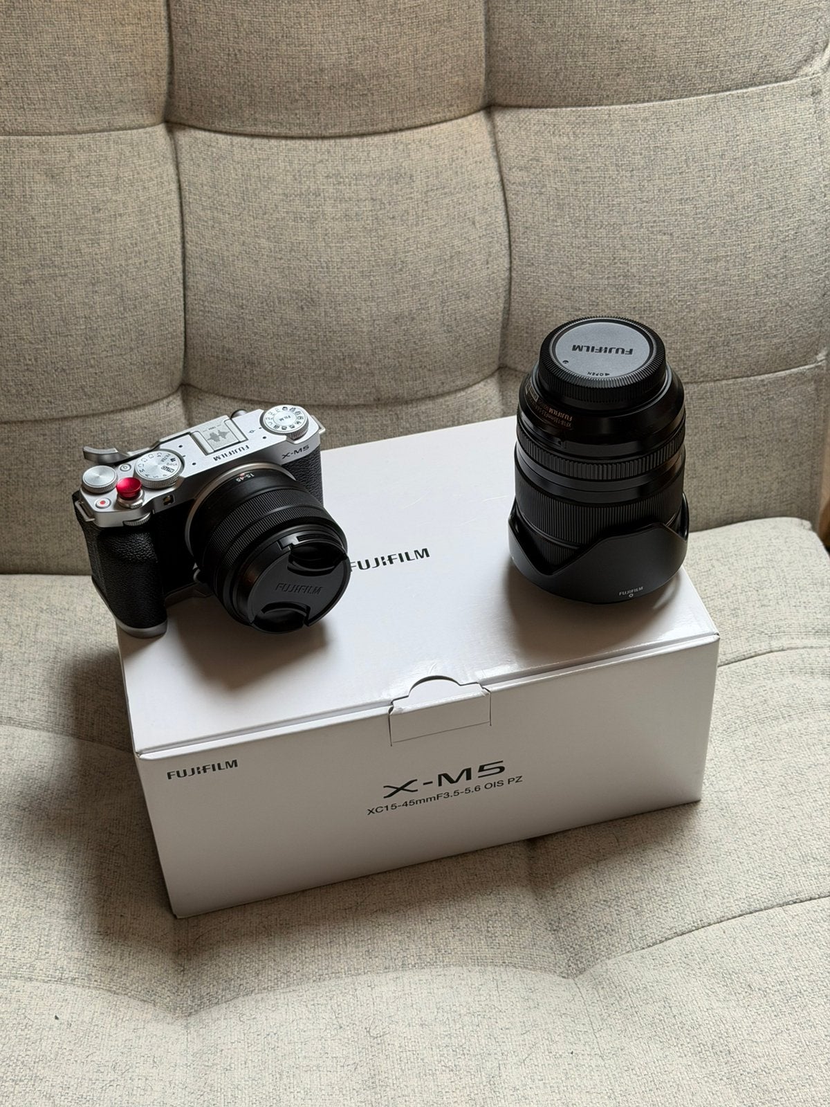 Fujifilm X-M5 SILVER + 2 lenses, Ophalen, Zo goed als nieuw, Fuji, Geen optische zoom